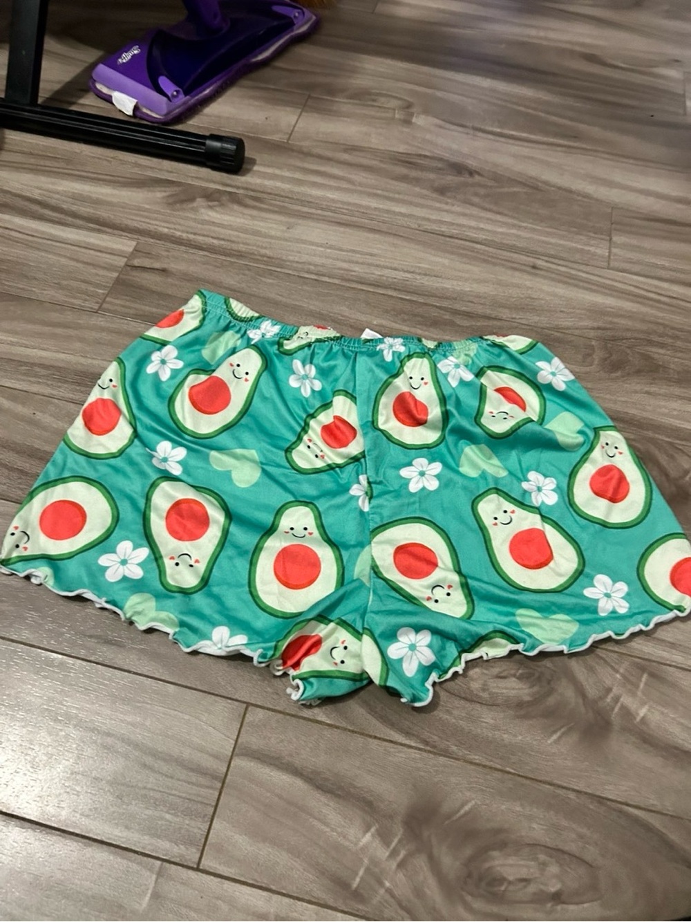 SHEIN Green Avocado Print Sleep Shorts